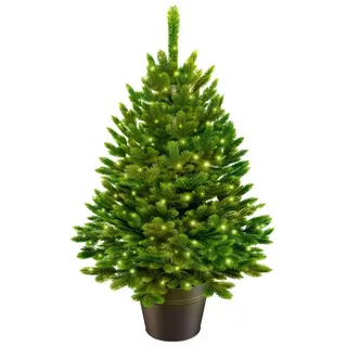 artitree Künstlicher Weihnachtsbaum Nordfichte im Topf LED 40 cm