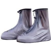 2 Paar Überschuhe Regenüberschuhe Wiederverwendbare Rutschfeste Galoschen Reißverschluss Regenschutz für Schuhe Wasserdicht Schuhüberzieher Damen Herren Überziehschuhe für Regen Schnee Matsch B 3XL - 3XL(44-45)