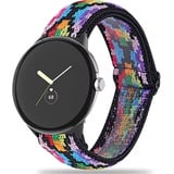 Miimall Nylon Armbänder Kompatibel mit Google Pixel Watch 2/1 Armband, Dehnbar Verstellbar Solo Loop Braided Strap Nylon Stoff Ersatzarmband für Google Pixel Watch 2/1 -F