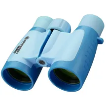 Bresser Junior 8880330 - Kinderfernglas 3x30, 3-fache Vergrößerung, 30mm Objektiv, mit Tasche, Tragriemen und Reinigungstuch, blau, STEM
