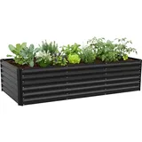 Relaxdays Hochbeet 57 x 240 x 60 cm Schwarz