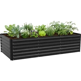 Relaxdays Hochbeet 57 x 240 x 60 cm Schwarz
