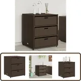 Vidaxl - Gartenschrank Braun 55x59x69 cm Poly Rattan - Outdoor-Schrank - Gartenschrank - Stauraumsschrank - Gartenorganisation - Rattan-Schrank