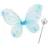 Relaxdays 2 x Feenflügel mit Zauberstab blau Weiß,Hellblau,Silber