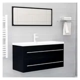 vidaXL Waschbeckenunterschrank Schwarz 100x38,5x48 cm Holzwerkstoff