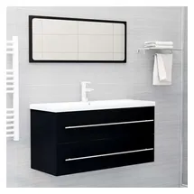 vidaXL Waschbeckenunterschrank Schwarz 100x38,5x48 cm Holzwerkstoff