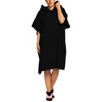 Aquarti Badeponcho Aquarti Damen Herren Badeponcho Frottee Kapuzenhandtuch schwarz S/M