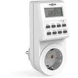 Ansmann 1260-0009 Steckdosen-Zeitschaltuhr digital Tagesprogramm, Wochenprogramm 3680W, Zufallsfunktion,