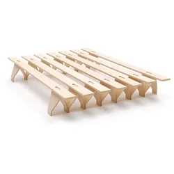 Tojo - lieg Bett, 140 x 195 cm, Buche natur
