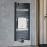 Badheizkörper Turbo 1535 x 600 mm 823 W schwarz matt Mittelventil