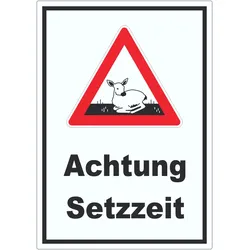 Achtung Setzzeit Aufkleber A5 (148x210mm)