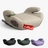 OWEN Sitzerhöhung Auto mit ISOFIX | Kindersitz mit Memory-Schaum & Wechselbezug | Für 15–36 kg (6–12 Jahre) | ECE R129 geprüft | ergonomisch & leicht | Bezug waschbar – beige