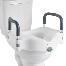 Vevor Toilettensitzerhöhung mit gepolsterten Armlehnen 136 kg Tragkraft 127 mm Hubhöhe weiß