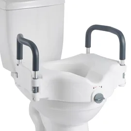 Vevor Toilettensitzerhöhung mit gepolsterten Armlehnen 136 kg Tragkraft 127 mm Hubhöhe weiß