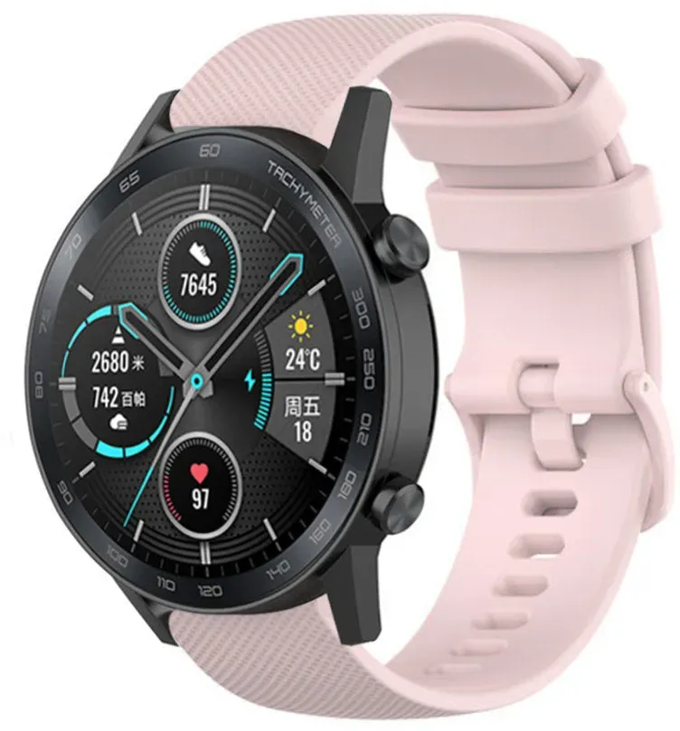 Strap-it Honor Magic Watch 2 Armband Silikon für Honor Magic Watch 2 - Rosa - Schnallenverschluss