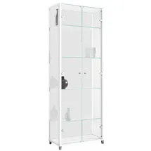 fif Möbel Glasvitrine, 58 x 172 x 32 cm (B/H/T) weiß