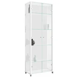 fif Möbel Glasvitrine, 58 x 172 x 32 cm (B/H/T) weiß