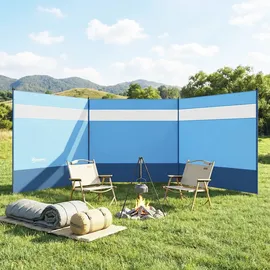Outsunny Windschutz 440 x 140 cm Blau Polyester 2 St.