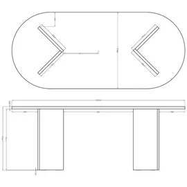 Selsey Esstisch Esszimmertisch Tisch Oval 90 x 204 cm Küchentisch OVO Lindberg Eiche