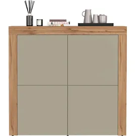 OTTO home Highboard 140 x 130 x 40 cm Taube Matt / Eiche Wotan