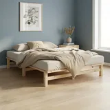 Homestyle4u Palettenbett 140 x 200 cm Braun