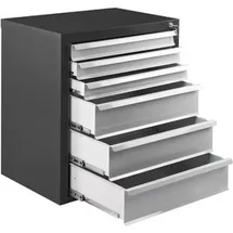 ADB Schubladenschrank 6 Schubladen, 70x43,5x75 cm (ral 7016 / Ral 7035)