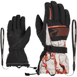 Ziener Gentian Ski-Handschuhe/Wintersport | wasserdicht, Lange Stulpe, Cliff Print, 9