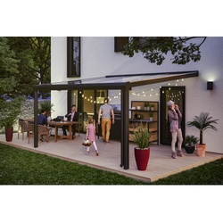SKANHOLZ Terrassenüberdachung »Genua«, Breite: 434 cm, Dach: Polycarbonat (PC), schiefergrau