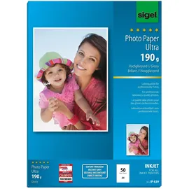 Sigel Fotopapier IP639 DIN A4 hochglänzend 190 g/qm 50 Blatt