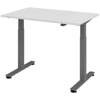 Bümö Schreibtisch grau 120x80 cm, Gestell: Graphit, - Büroschreibtisch