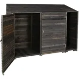 Geräteschuppen HHG 577, Geräteschrank Gerätehaus, Holz gebeizt MVG-zertifiziert, 180x250x93cm anthrazit-grau