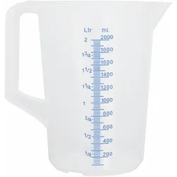 Schneider - Meßbecher, 2 l geprägte Skala, blaue Schrift