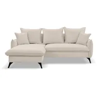 WERK2 Ecksofa »Modica L-Form«, Minimalistisches Ecksofa mit Schlaffunktion & Bettkasten, beige