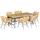 aea Hochwertiges Rattan Set Garten, Möbel Essgruppe 7 tlg. Esstisch Stühle), Modern Lux