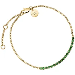 Rosefield JBTEG-J908 Damen-Armband Tennisarmband Goldfarben Grün