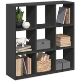vidaXL Raumteiler-Bücherregal Schwarz 102x29x103,5 cm Holzwerkstoff