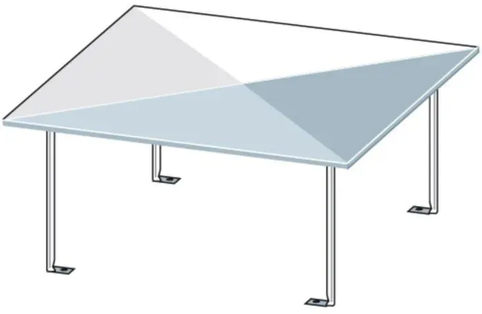 Bertrams Camino-fix Dach 02DE14 Innenmaß 140/140 mm, aus Edelstahl