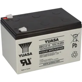 YUASA Blei-Akku REC14-12 Pb 12V / 14Ah zyklenfest Faston 6,3mm