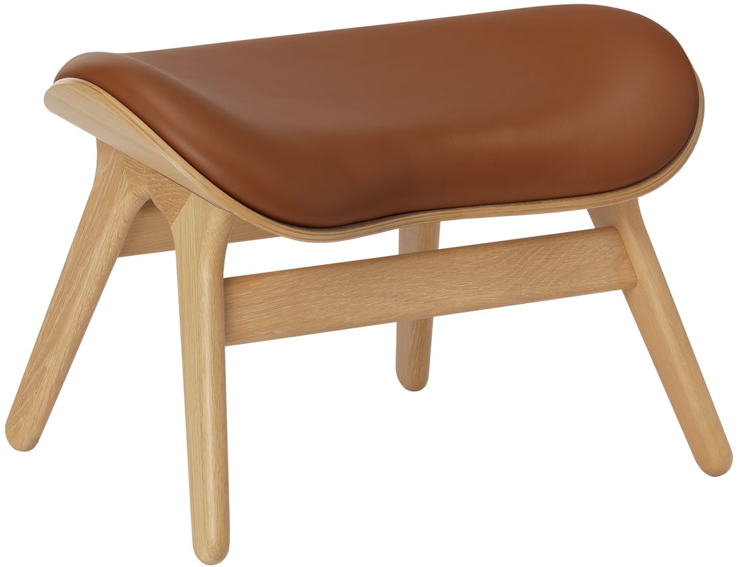 UMAGE - A Conversation Piece Ottoman, Eiche natur / Lederoptik Cognac