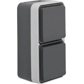 Hager Schuko-Steckdose 2-fach Grau 1 St.