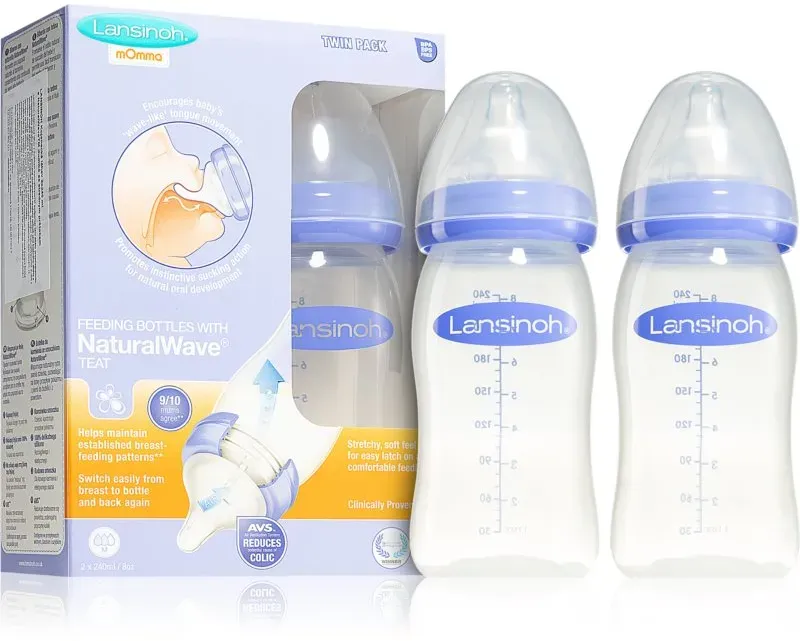 Lansinoh NaturalWave Babyflasche Medium 2x240 ml