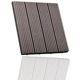 euroharry WPC-Fliesen WPC Terrassenplatten, 30x30cm, 110-St., WPC-Fliesen 10m2 braun