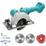 Bürstenlose Mini Kreissäge, Handkreissäge für Makita 18V Li-Ion Akku mit 3 Sägeblättern, 1800W Kupfermotor 0-45° Fase/40mm Tiefe, Professional Mini Akku Kreissäge Ideal für Schneiden Holz-(ohne Akku)