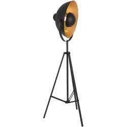 Stativleuchte Stehlampe Stehleuchte Wohnzimmerlampe Schwarz Gold Retro H 140 cm