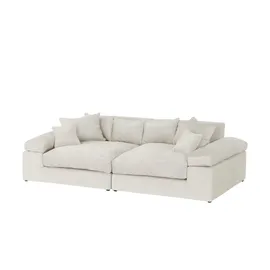 Smart Big Sofa im modernem Cord Lianea ¦ beige ¦ Maße (cm): B: 260 H: 86 T: 133.0