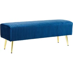 Bettbank Samtstoff marineblau / gold 118 x 40 cm PATERSON