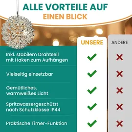 Gartenpirat Kugel 40 cm Aluminium 200 LED warmweiß