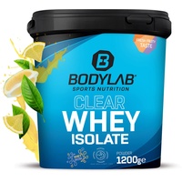 Bodylab24 Clear Whey Isolate 1200g Zitrone-Eistee, Eiweiß-Shake aus bis zu 96% hochwertigem Molkenprotein-Isolat, erfrischend fruchtiger Drink, Whey Protein-Pulver kann den Muskelaufbau unterstützen