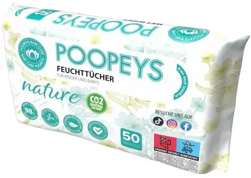 Poopeys Feuchttücher Nature 50 St