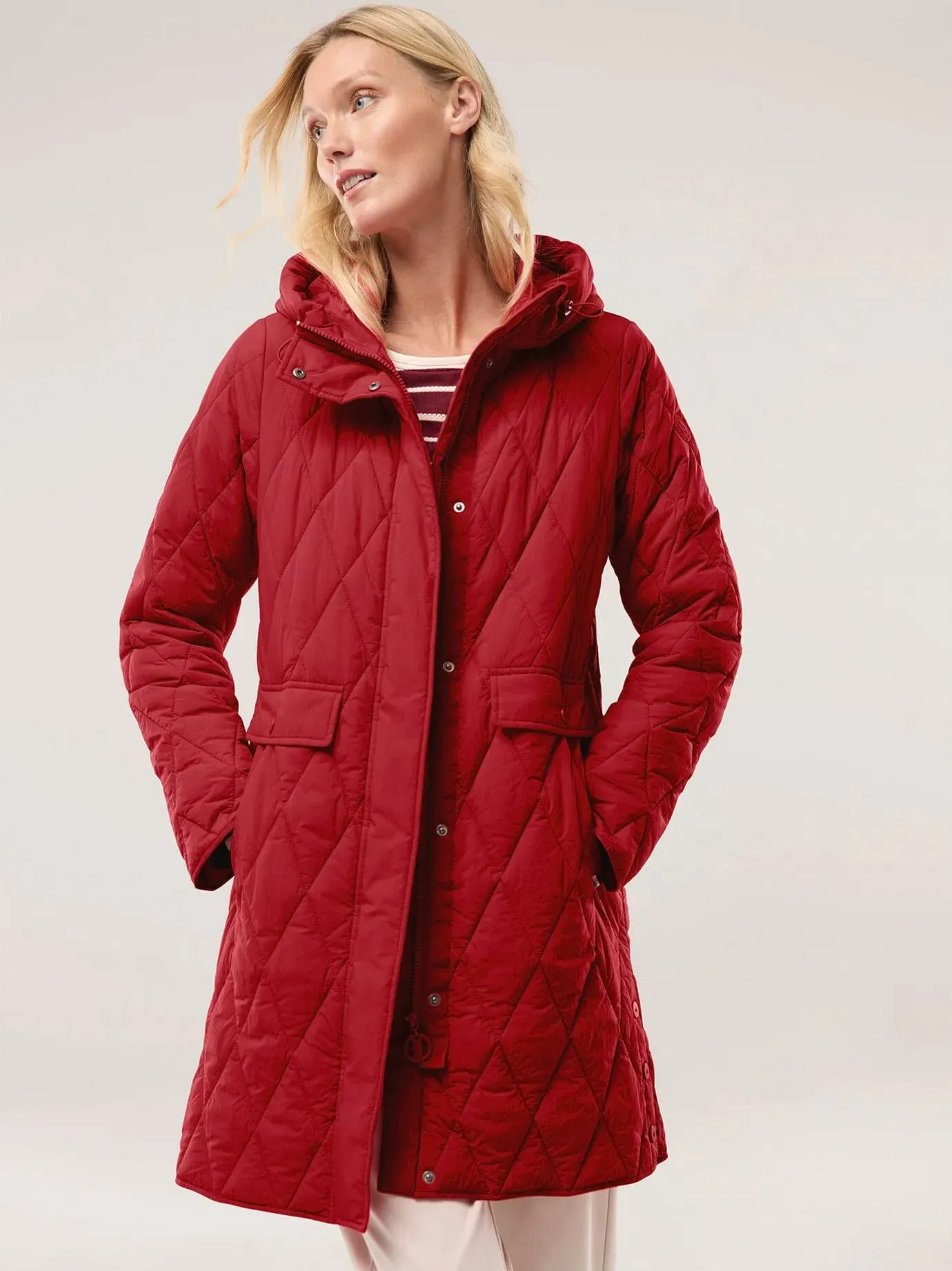 Walbusch Damen Sandwich-Leicht-Steppmantel Rot